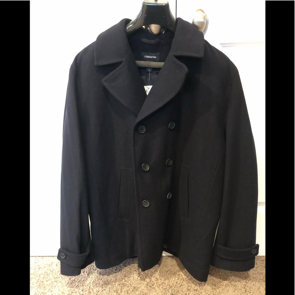 Men’s Claiborne Wool Pea Coat - Brand New!